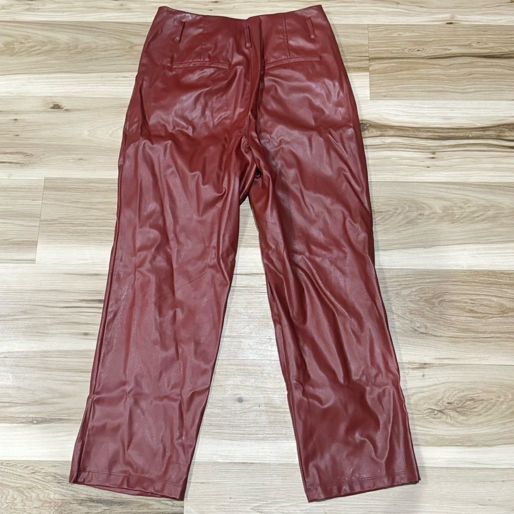 Who What Wear Maroon Faux Leather Pants Women’s 4